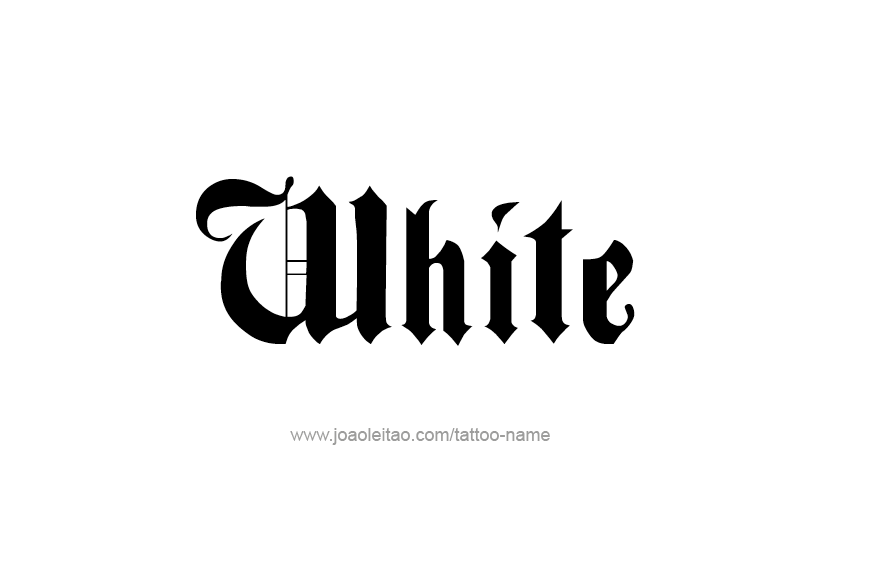 Tattoo Design Color Name White