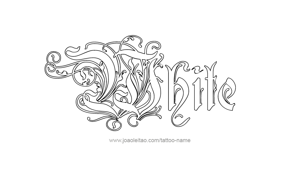 Tattoo Design Color Name White