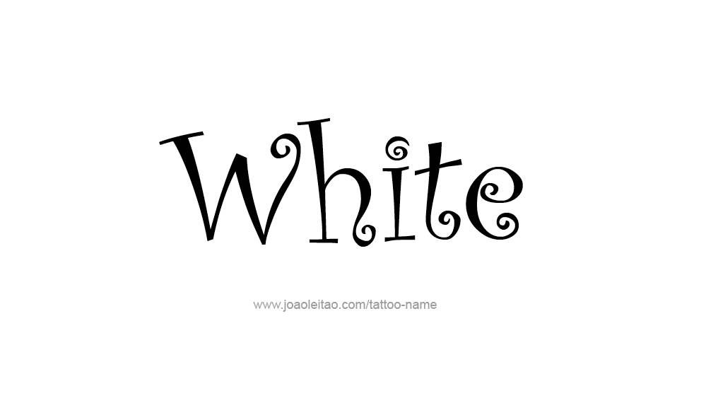 Tattoo Design Color Name White