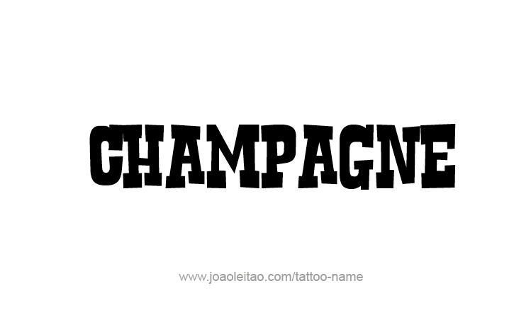 Tattoo Design Drink Name Champagne  