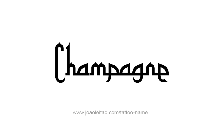 Tattoo Design Drink Name Champagne  