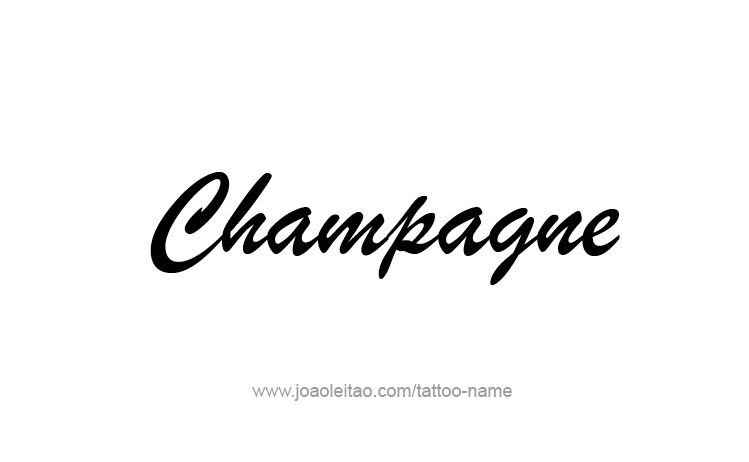 Tattoo Design Drink Name Champagne  