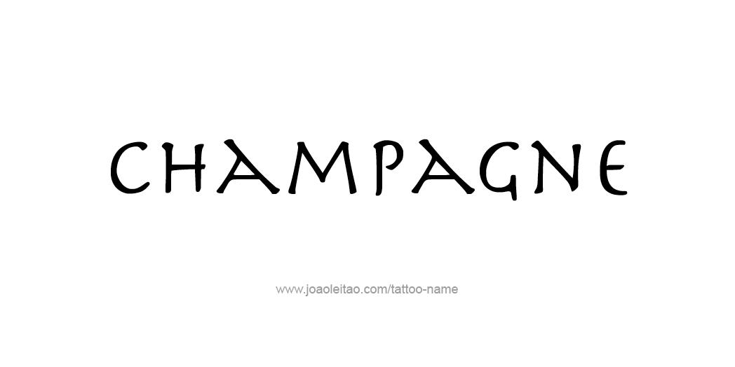 Tattoo Design Drink Name Champagne  