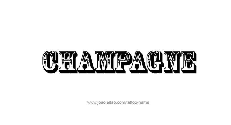 Tattoo Design Drink Name Champagne  