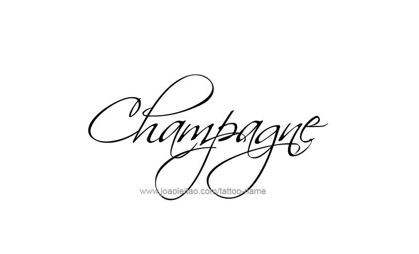 Tattoo Design Drink Name Champagne  