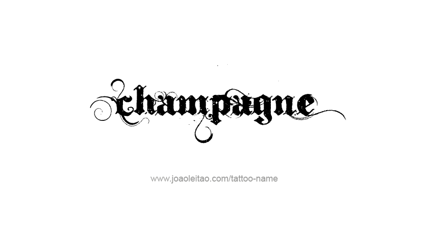 Tattoo Design Drink Name Champagne  