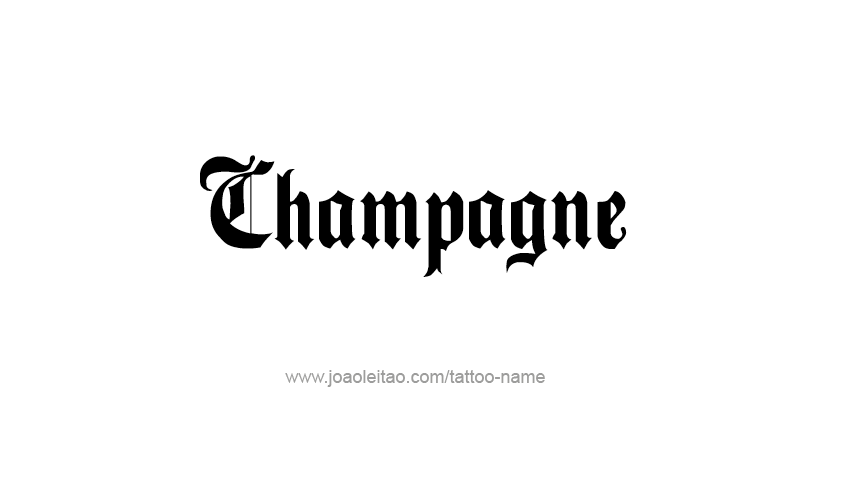 Tattoo Design Drink Name Champagne  