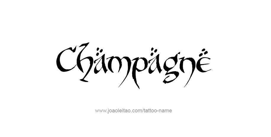 Tattoo Design Drink Name Champagne  