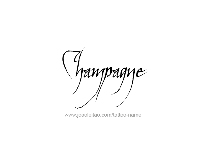 Tattoo Design Drink Name Champagne  