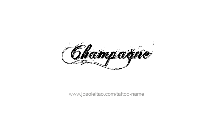 Tattoo Design Drink Name Champagne  