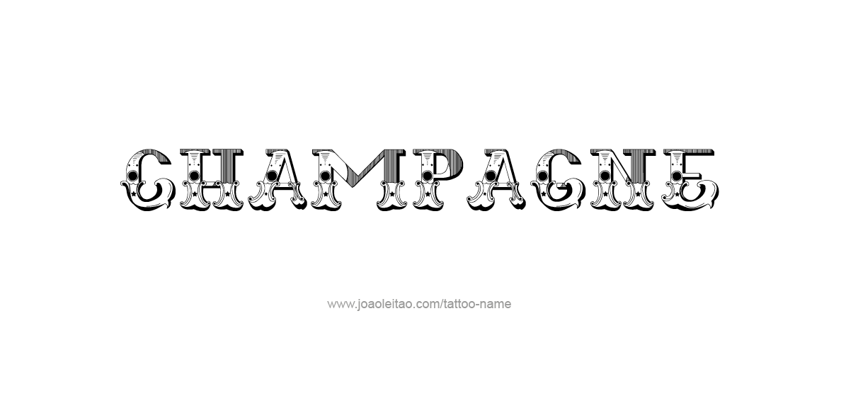 Tattoo Design Drink Name Champagne  