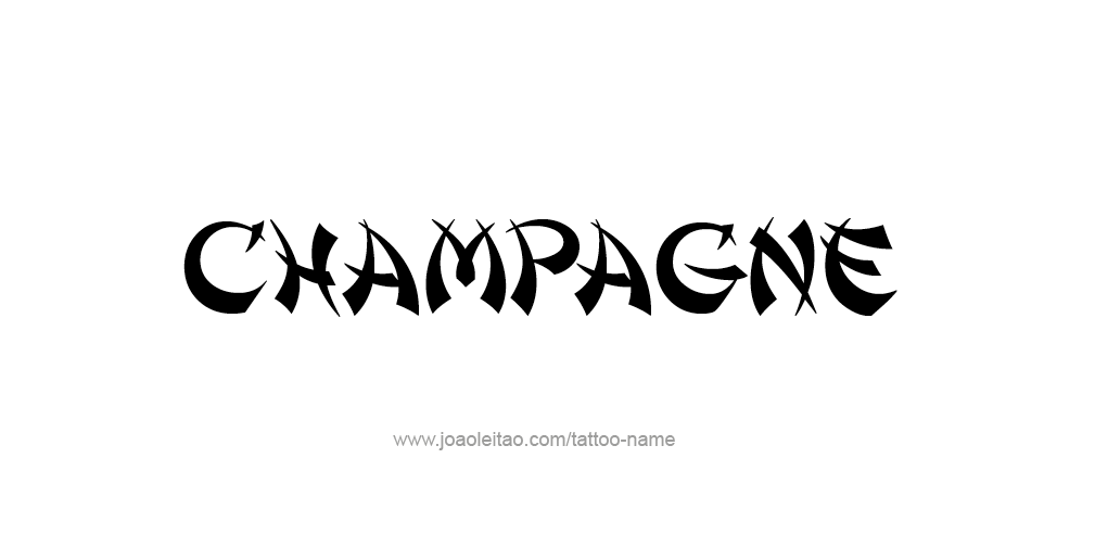 Tattoo Design Drink Name Champagne