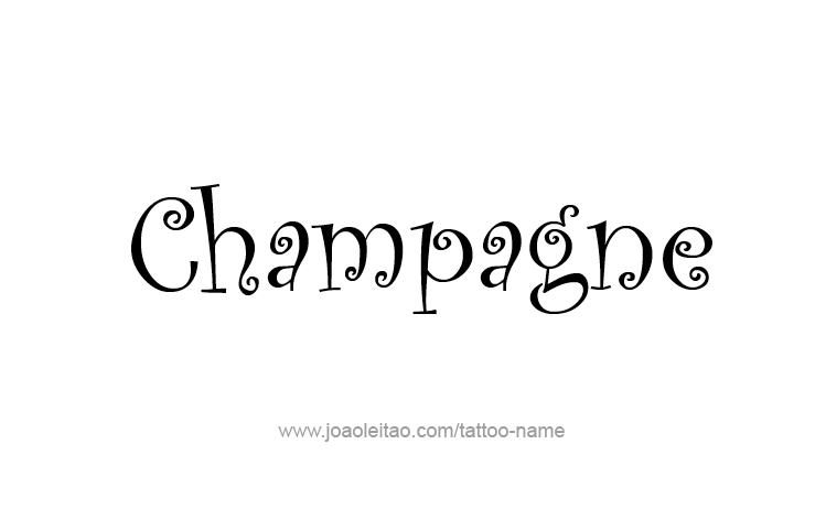 Tattoo Design Drink Name Champagne  