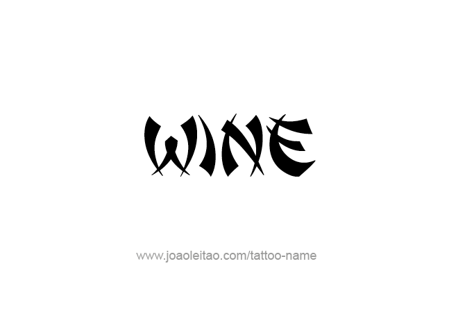 Tattoo Design Drink Name Wine