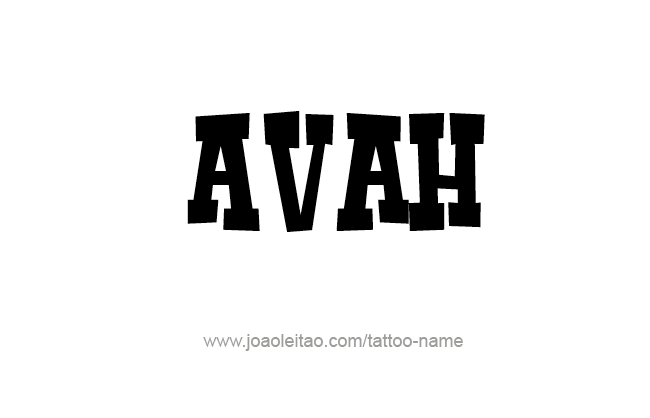 Tattoo Design Name Avah 