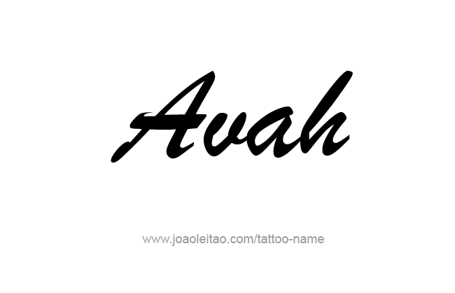 Tattoo Design Name Avah 