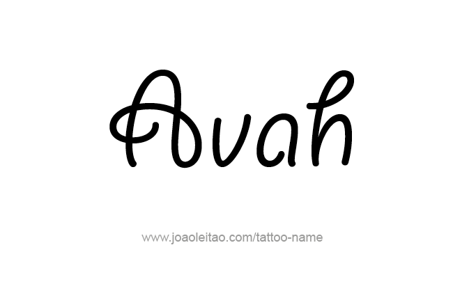 Tattoo Design Name Avah 