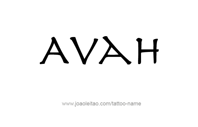 Tattoo Design Name Avah 