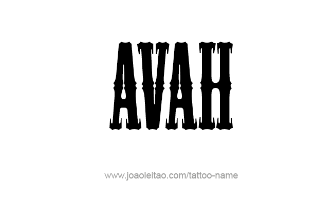 Tattoo Design Name Avah 