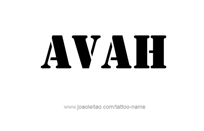 Tattoo Design Name Avah 