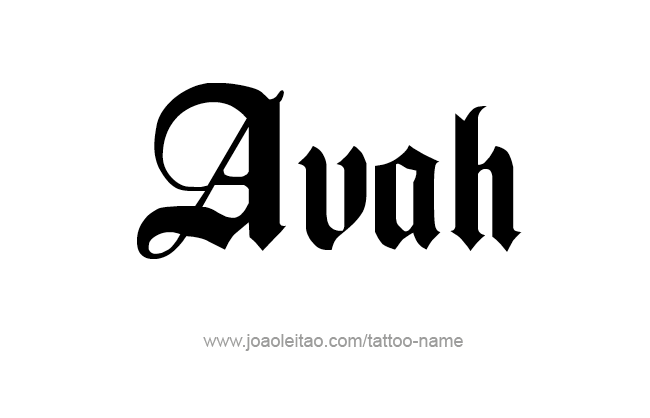 Tattoo Design Name Avah 