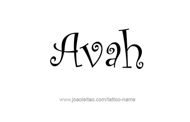 Tattoo Design Name Avah 