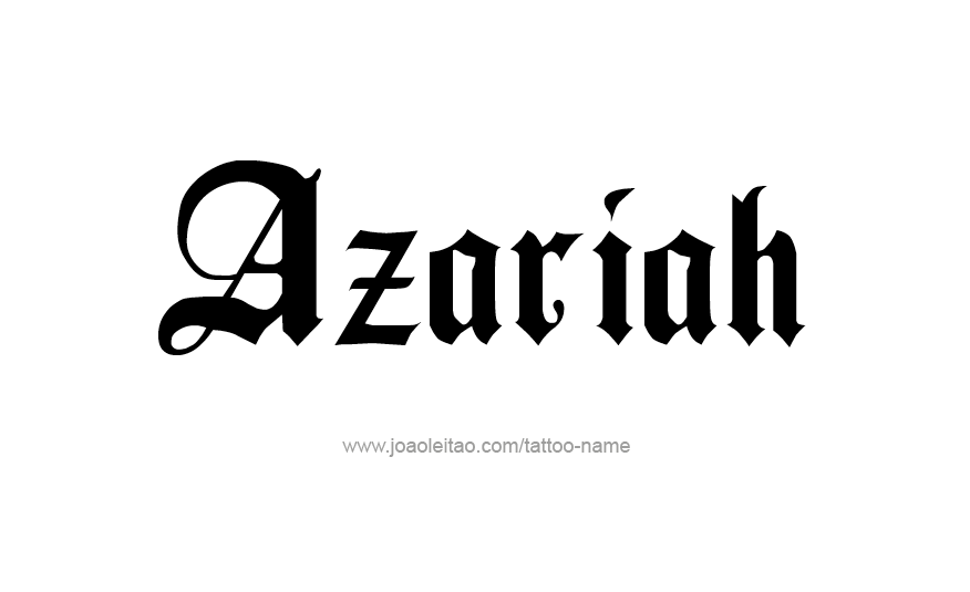 Tattoo Design Name Azariah 