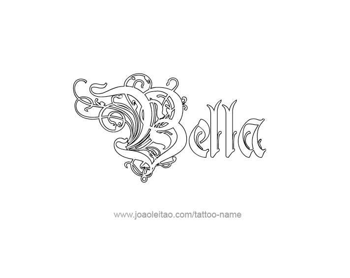 Bella Name Tattoo Designs
