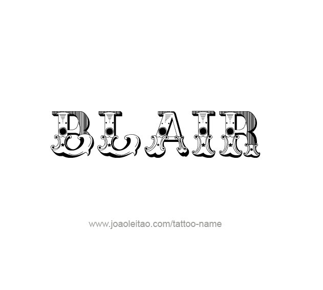 Tattoo Design Name Blair 