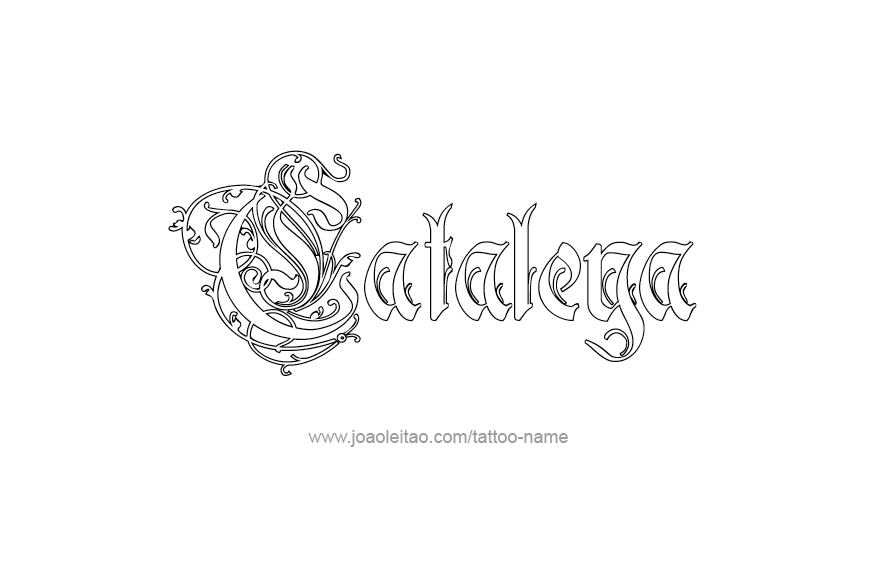 Cataleya Name Tattoo Designs