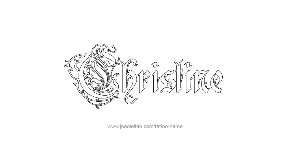 Tattoo Design Name Christine   