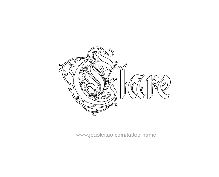 Tattoo Design Name Clare   