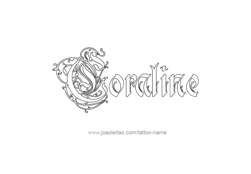 Tattoo Design Name Coraline   