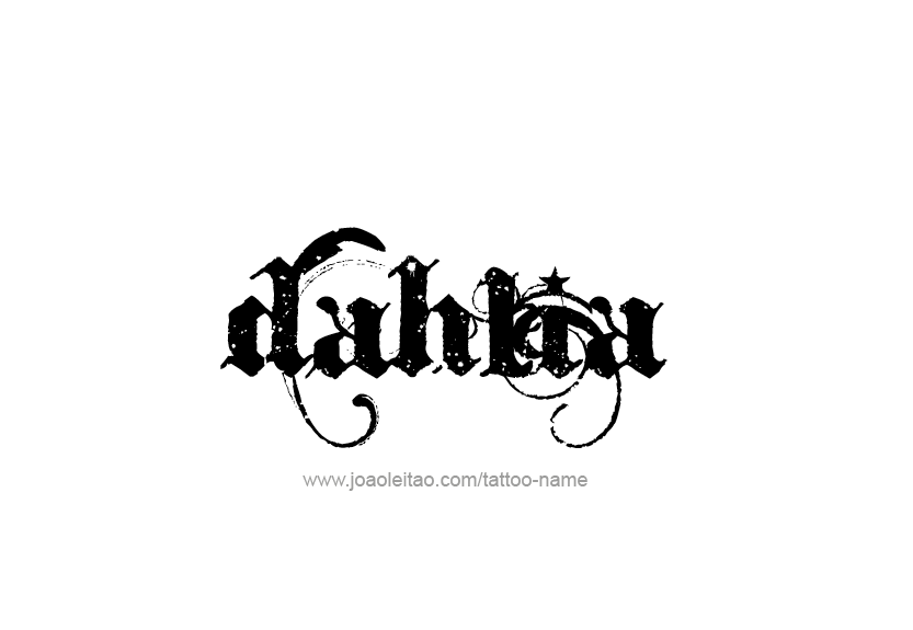 Tattoo Design Name Dahlia   