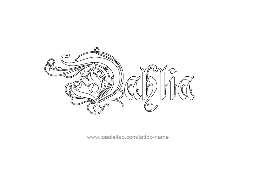 Tattoo Design Name Dahlia   