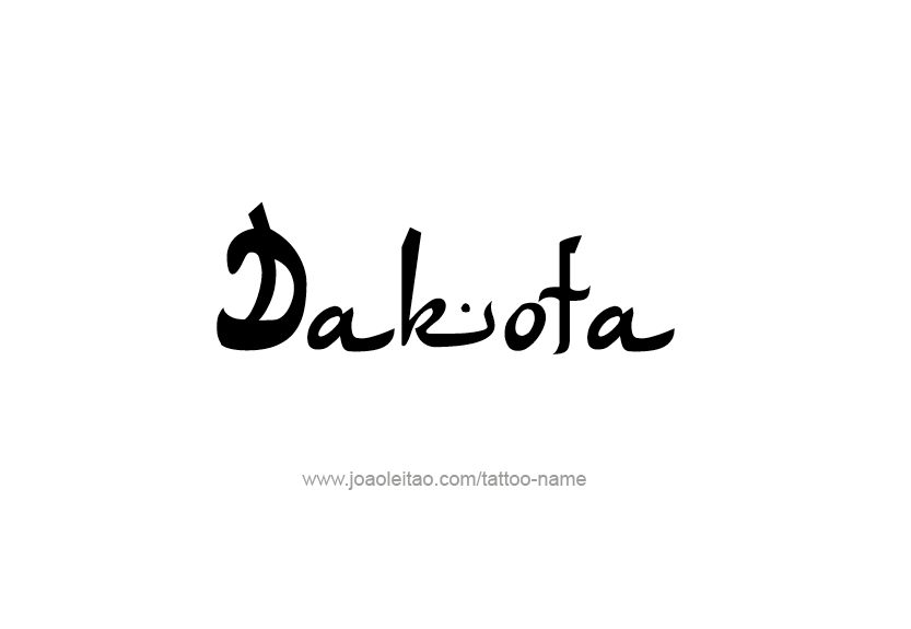 Tattoo Design Name Dakota   