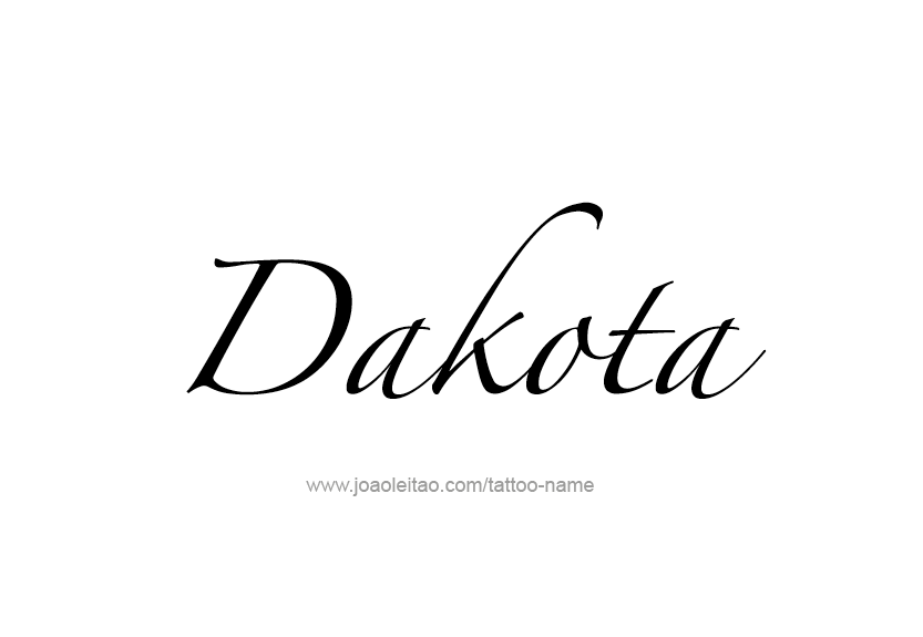 Tattoo Design Name Dakota   