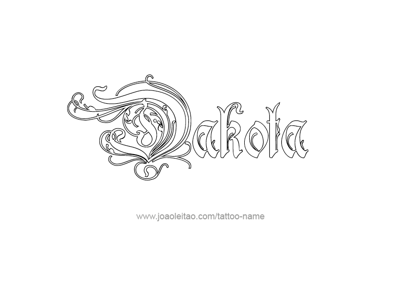 Tattoo Design Name Dakota   