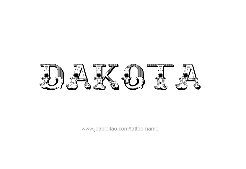 Tattoo Design Name Dakota   