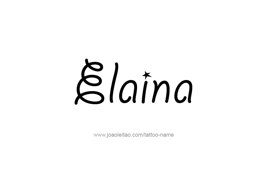 Tattoo Design Name Elaina   