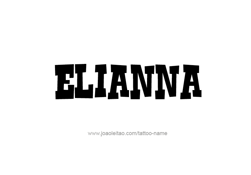 Tattoo Design Name Elianna   