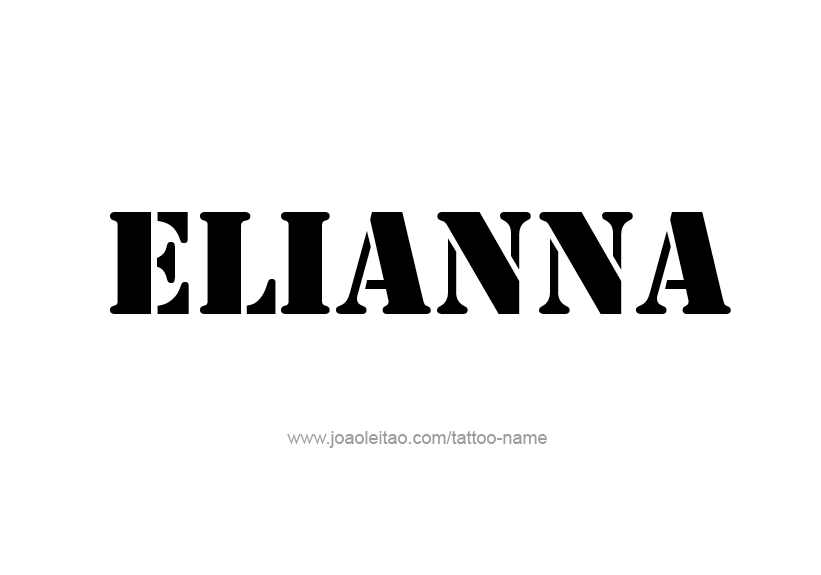 Tattoo Design Name Elianna   