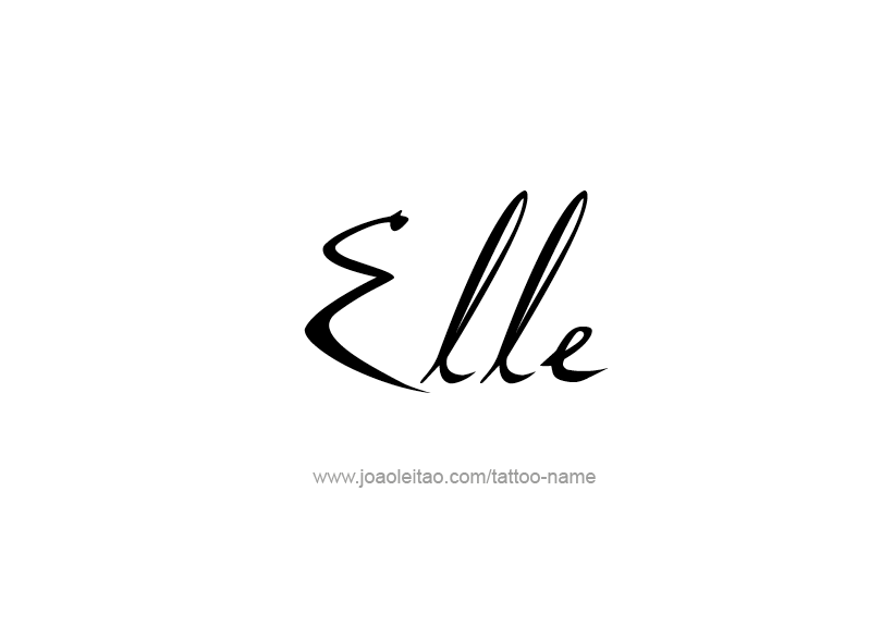 Tattoo Design Name Elle   