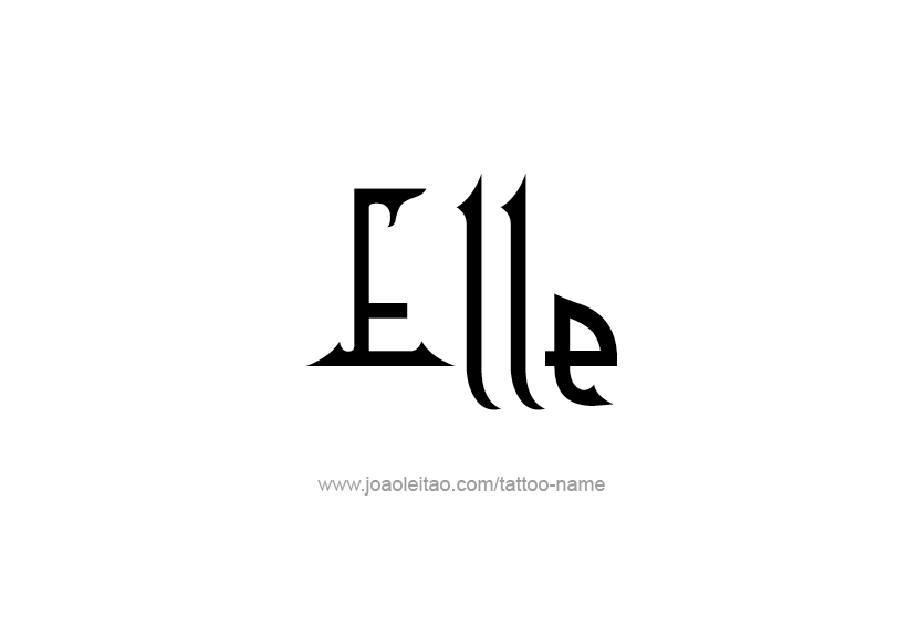 Tattoo Design Name Elle   