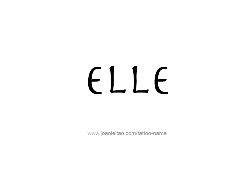 Tattoo Design Name Elle   