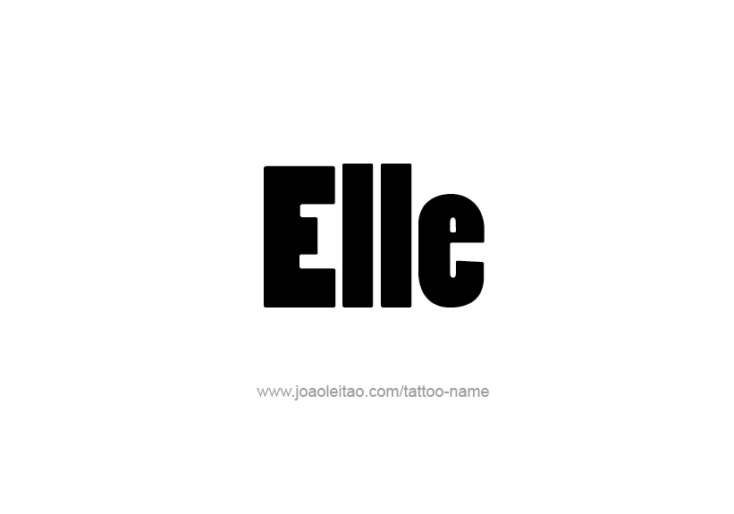 Tattoo Design Name Elle   