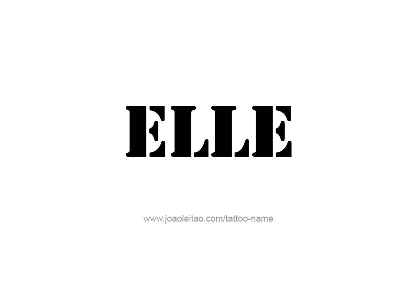 Tattoo Design Name Elle   