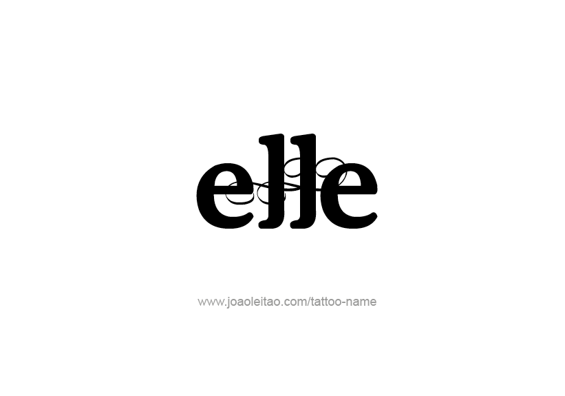 Tattoo Design Name Elle   