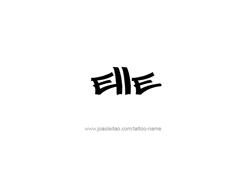 Tattoo Design Name Elle   