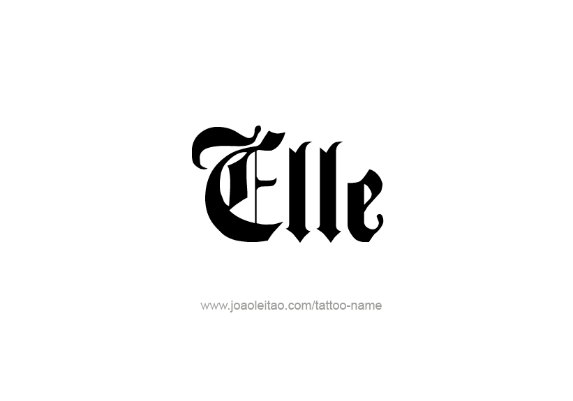 Tattoo Design Name Elle   